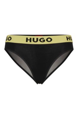 Stretch-modal briefs with logo waistband, Black
