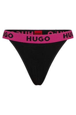HUGO - Stretch-jersey racer-back bralette with branded waistband