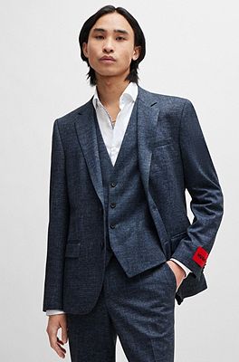 HUGO Slim fit three piece suit in performance stretch jersey