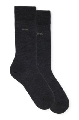 Hugo Boss Two-pack Of Socks In Wool In Dark Grey