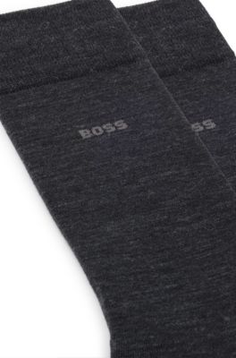 Paquete de dos pares de calcetines de mezcla de lana, Gris oscuro