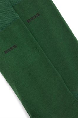 Two-pack of regular-length socks in stretch cotton, Light Green