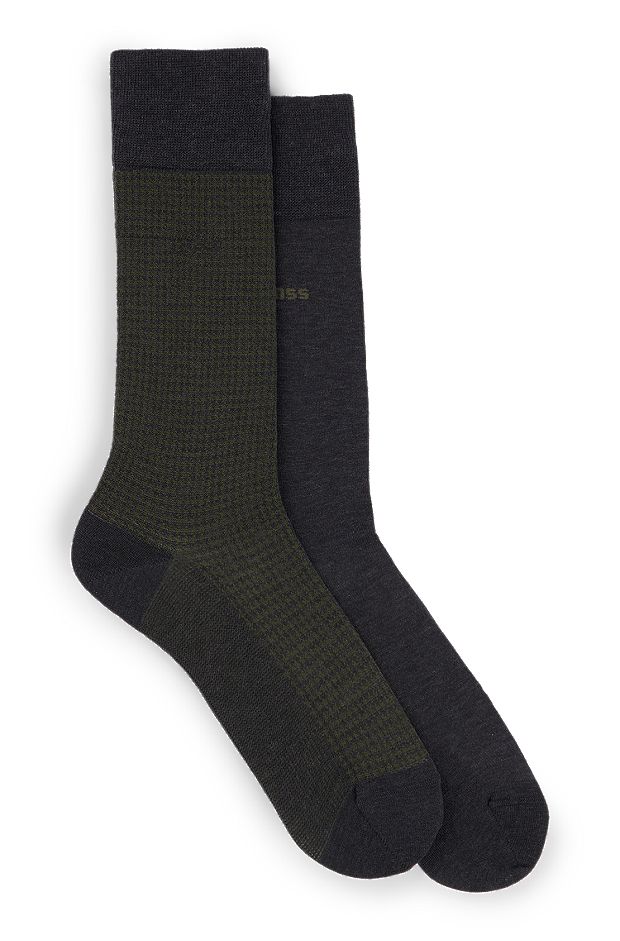Two-pack of socks in a cotton blend, Dark Grey