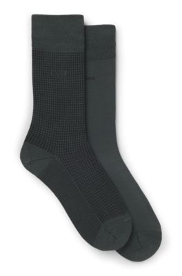 Two-pack of cotton-blend socks in a regular length, Light Green