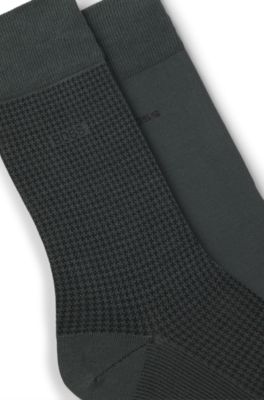 Two-pack of cotton-blend socks in a regular length, Light Green