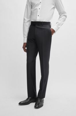 Traje regular fit en lana virgen con microestampado, Gris