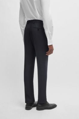 Traje regular fit en lana virgen con microestampado, Gris