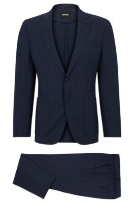 Shop Hugo Boss Slim-fit Suit In Dark Blue