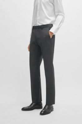 Traje slim fit de pa&ntilde;o el&aacute;stico con microestampado, Gris claro