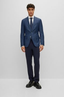 Slim-fit jacket wool twill