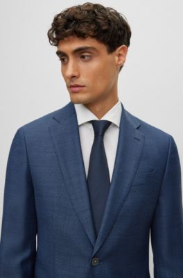 Slim-fit jacket wool twill