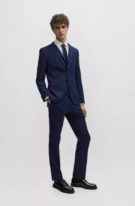 Extra-slim-fit suit in patterned stretch wool