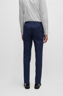 Traje extra slim fit de lana el&aacute;stica con estampado, Azul oscuro