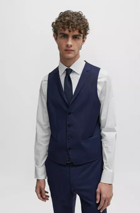 Extra-slim-fit suit in patterned stretch wool