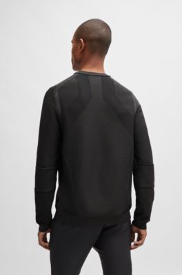 BOSS - Regular-fit sweater with contrast logo and crew neck 