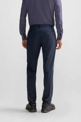 Pantalones slim fit de punto el&aacute;stico t&eacute;cnico con microdibujo, Azul oscuro