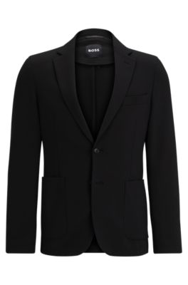 Chaqueta slim fit en un material el&aacute;stico t&eacute;cnico con microestampado, Negro