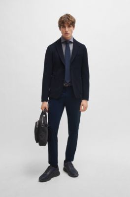 BOSS - Slim-fit jacket in micro-patterned performance-stretch material 