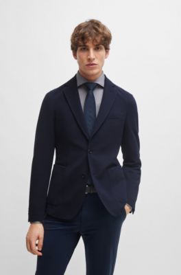 BOSS - Slim-fit jacket in micro-patterned performance-stretch material 
