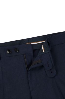 Pantalones slim fit en tejido jaspeado resistente a las arrugas, Azul oscuro
