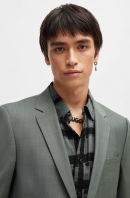 HUGO Slimfit jacket in patterned superflex fabric