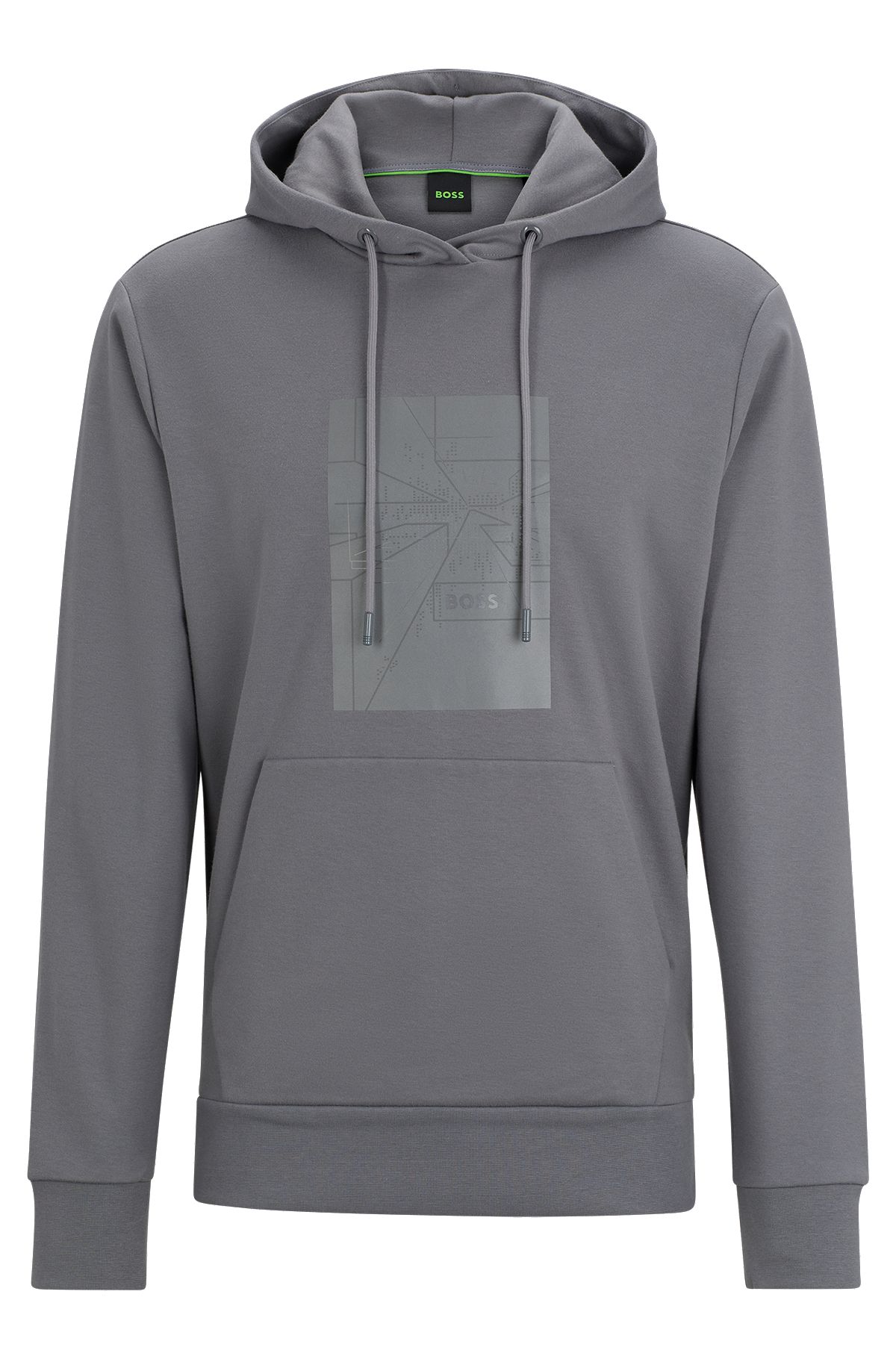 Regular-fit hoodie with seasonal artwork, Grey