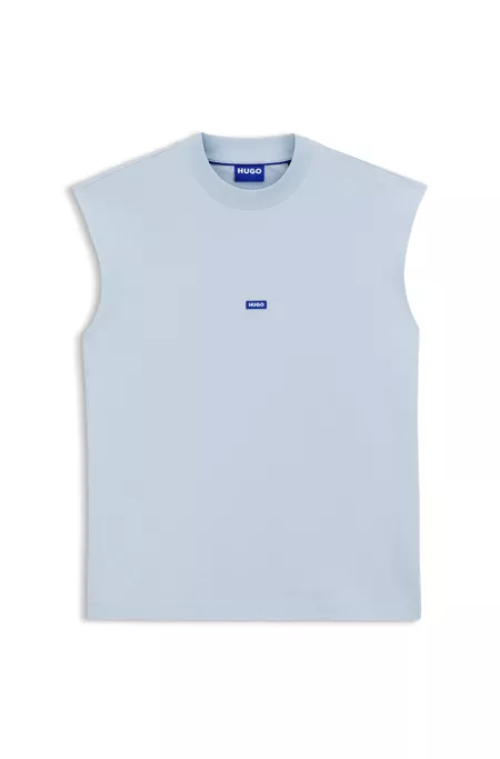 Sleeveless T-shirt in cotton jersey with logo detail