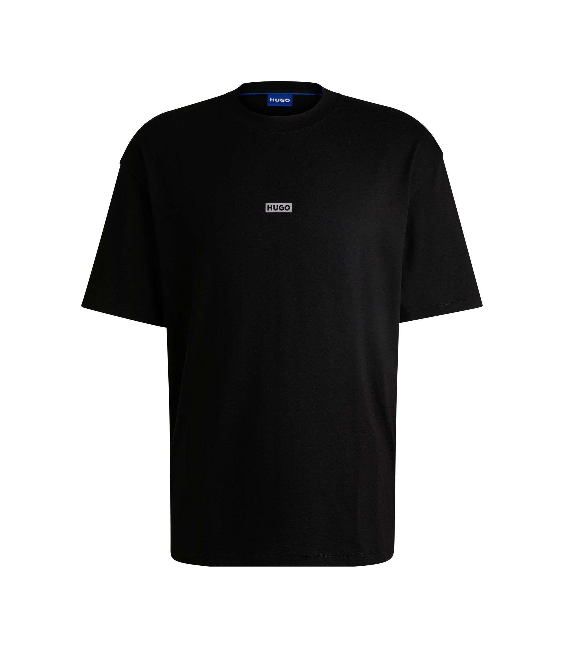 HUGO - Logo-print T-shirt in cotton jersey - Black