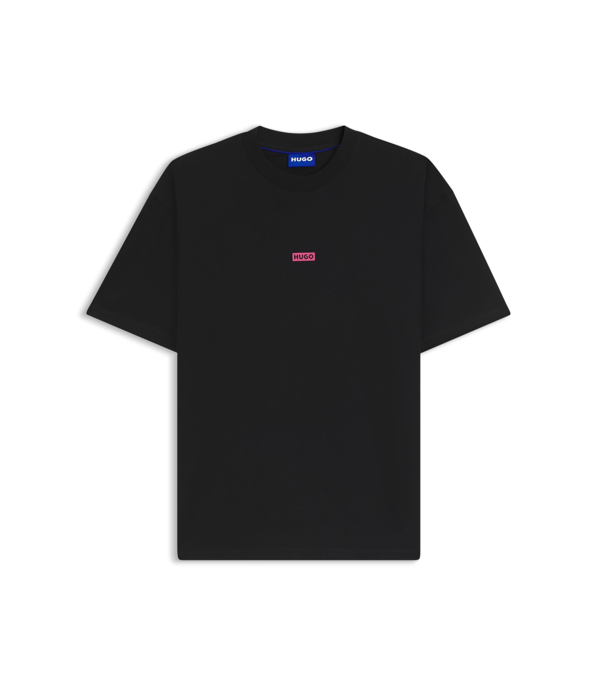 HUGO - Logo-print T-shirt in cotton jersey - Black
