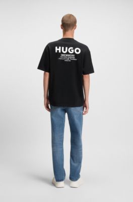 Logo-print T-shirt in cotton jersey, Black