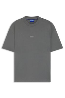 Camiseta loose fit para ni&ntilde;os en algod&oacute;n con ilustraci&oacute;n de logo en la espalda, Gris