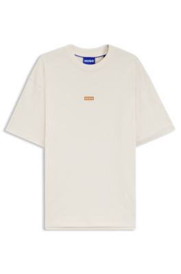 T-shirt Loose en coton avec logo artistique au dos, Blanc