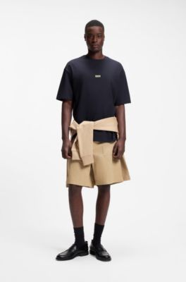 Camiseta loose fit para ni&ntilde;os en algod&oacute;n con ilustraci&oacute;n de logo en la espalda, Azul oscuro