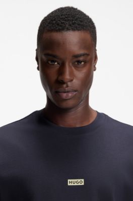 Camiseta loose fit para ni&ntilde;os en algod&oacute;n con ilustraci&oacute;n de logo en la espalda, Azul oscuro