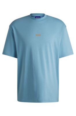 Logo-print T-shirt in cotton jersey, Light Blue