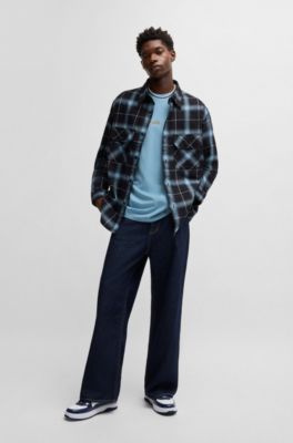 Logo-print T-shirt in cotton jersey, Light Blue