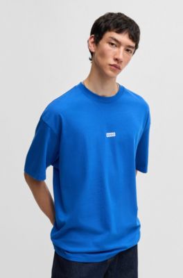 Logo-print T-shirt in cotton jersey, Light Blue