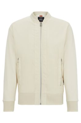 Shop Hugo Boss Porsche X Boss Bomber Jacket With Embroidered Logo In White