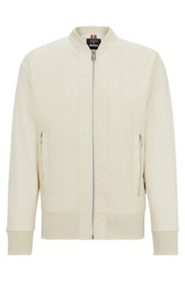 Hugo Boss X Porsche Contrasting-fabrics Bomber Jacket In White