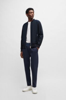 BOSS - Porsche x BOSS bomber jacket with embroidered logo - Dark Blue