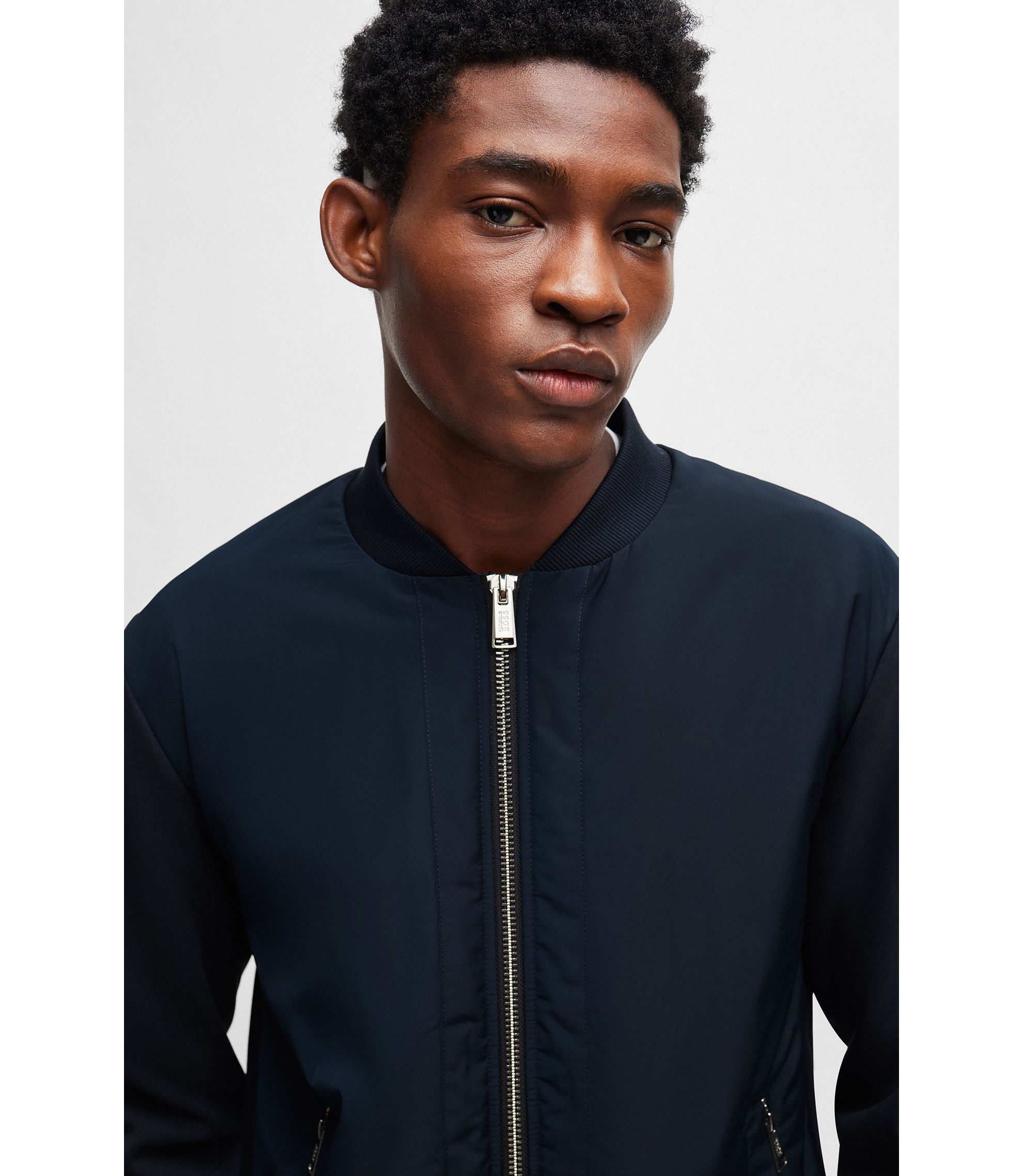 Boss×porsche ブルゾン　サイズ50 BOSS - Porsche x BOSS leather jacket with contrast details