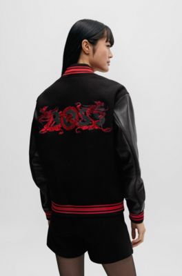 BOSS キルティングジャケット ブラック/オレンジ BOSS