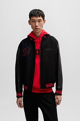 Hugo boss aicon discount 1 leather jacket