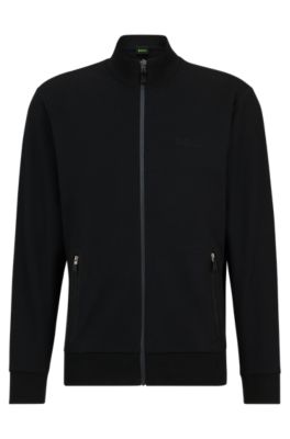 BOSS - Zip-up sweatshirt with pixellated logo