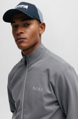 Zip-up sweatshirt with pixellated logo, Grey