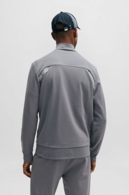 Zip-up sweatshirt with pixellated logo, Grey