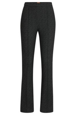 Shop Hugo Boss Slim-fit High-rise Trousers In Stretch Jersey In Patterned
