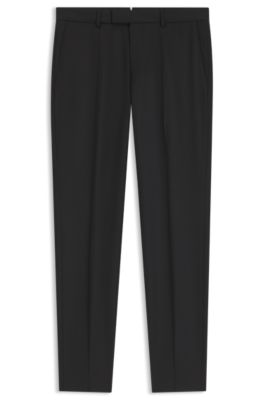 Slim-fit pants in stretch wool, Black