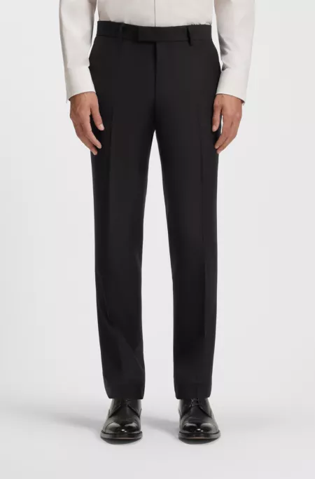 Slim-fit trousers in stretch wool