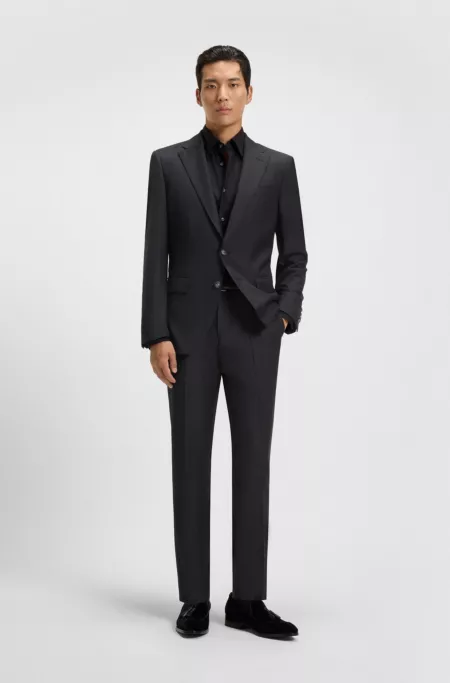 Slim-fit trousers in stretch wool